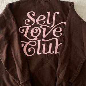 LONELY GHOST Self Love Club crewneck 🤎🩷